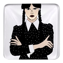 Wednesday Addams Square Glass Fridge Magnet (4 Pack)