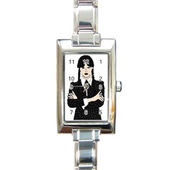 Wednesday addams Rectangle Italian Charm Watch