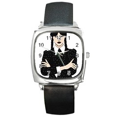 Wednesday addams Square Metal Watch