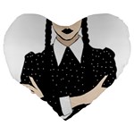 Wednesday addams Large 19  Premium Heart Shape Cushions Back