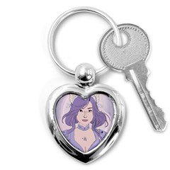 Futuristic Woman Key Chain (heart) by Fundigitalart234