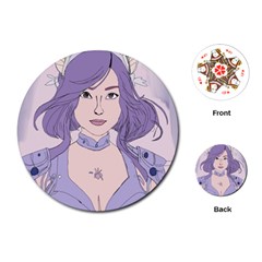 Futuristic Woman Playing Cards Single Design (round) by Fundigitalart234