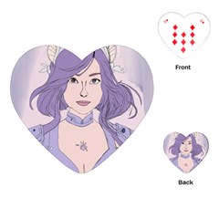 Futuristic Woman Playing Cards Single Design (heart)