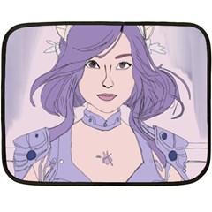 Futuristic Woman Fleece Blanket (mini) by Fundigitalart234