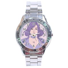 Futuristic Woman Stainless Steel Analogue Watch by Fundigitalart234