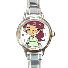 Toca Life Self Made Character  Round Italian Charm Watch by Fundigitalart234