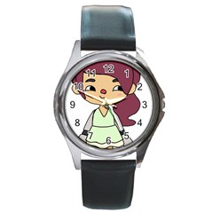 Toca Life Self Made Character  Round Metal Watch by Fundigitalart234