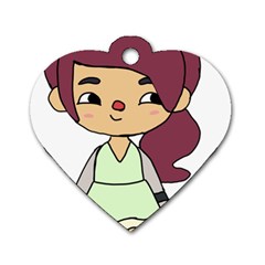 Toca Life Self Made Character  Dog Tag Heart (one Side) by Fundigitalart234