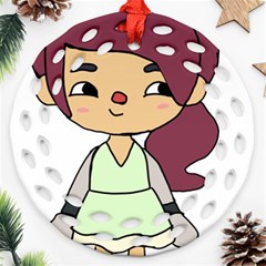 Toca Life Self Made Character  Round Filigree Ornament (two Sides)