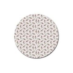 Warm Blossom Harmony Floral Pattern Magnet 3  (round) by dflcprintsclothing