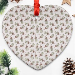 Warm Blossom Harmony Floral Pattern Heart Ornament (two Sides) by dflcprintsclothing