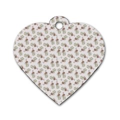 Warm Blossom Harmony Floral Pattern Dog Tag Heart (one Side) by dflcprintsclothing