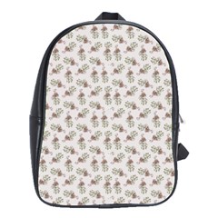 Warm Blossom Harmony Floral Pattern School Bag (large)