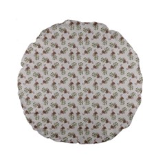 Warm Blossom Harmony Floral Pattern Standard 15  Premium Flano Round Cushions by dflcprintsclothing