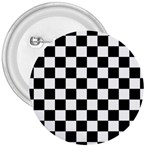 Black White Checker Pattern Checkerboard 3  Buttons Front