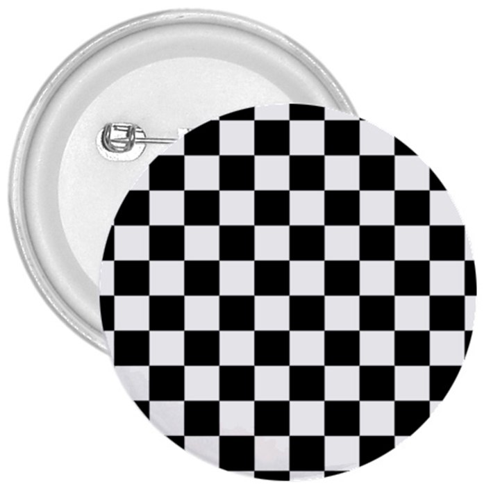 Black White Checker Pattern Checkerboard 3  Buttons