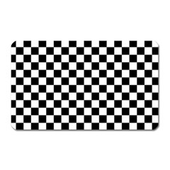 Black White Checker Pattern Checkerboard Magnet (rectangular) by Cowasu