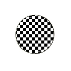 Black White Checker Pattern Checkerboard Hat Clip Ball Marker by Cowasu