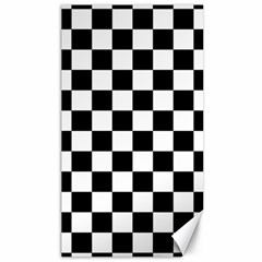 Black White Checker Pattern Checkerboard Canvas 40  X 72  by Cowasu