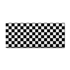 Black White Checker Pattern Checkerboard Hand Towel by Cowasu