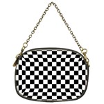 Black White Checker Pattern Checkerboard Chain Purse (One Side) Front