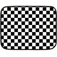 Black White Checker Pattern Checkerboard Two Sides Fleece Blanket (mini) by Cowasu