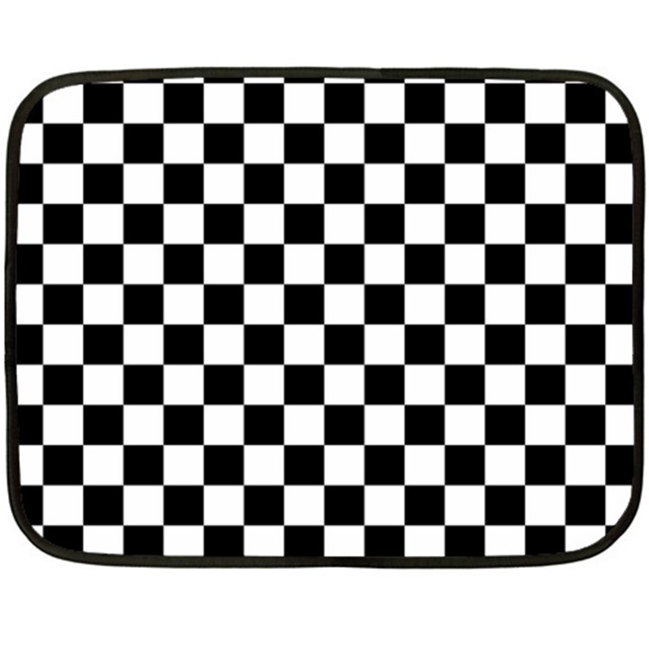 Black White Checker Pattern Checkerboard Two Sides Fleece Blanket (Mini)