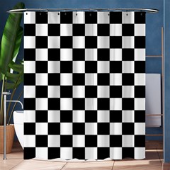 Black White Checker Pattern Checkerboard Shower Curtain 60  X 72  (medium)  by Cowasu