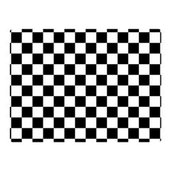 Black White Checker Pattern Checkerboard Two Sides Premium Plush Fleece Blanket (mini) by Cowasu