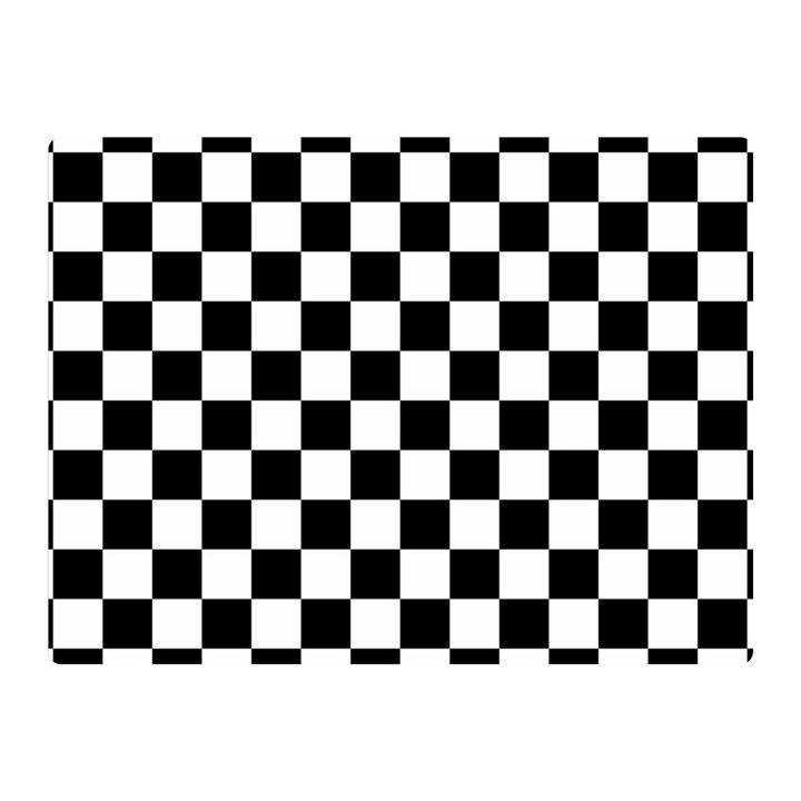 Black White Checker Pattern Checkerboard Two Sides Premium Plush Fleece Blanket (Mini)