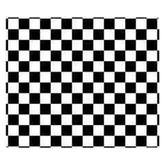 Black White Checker Pattern Checkerboard Two Sides Premium Plush Fleece Blanket (small) by Cowasu