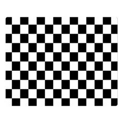 Black White Checker Pattern Checkerboard Two Sides Premium Plush Fleece Blanket (large) by Cowasu