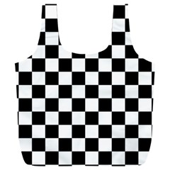 Black White Checker Pattern Checkerboard Full Print Recycle Bag (xxl) by Cowasu