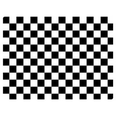 Black White Checker Pattern Checkerboard Two Sides Premium Plush Fleece Blanket (extra Small) by Cowasu