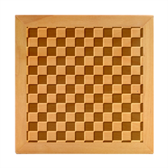 Black White Checker Pattern Checkerboard Wood Photo Frame Cube