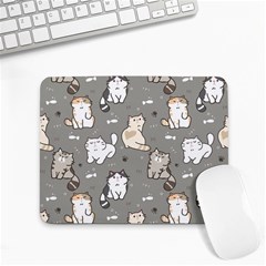 Cute Cat Pattern Cartoon Small Mousepad by Cowasu