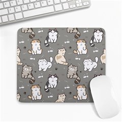 Cute Cat Pattern Cartoon Large Mousepad by Cowasu