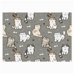 Cute Cat Pattern Cartoon Large Glasses Cloth (2 Sides) Front