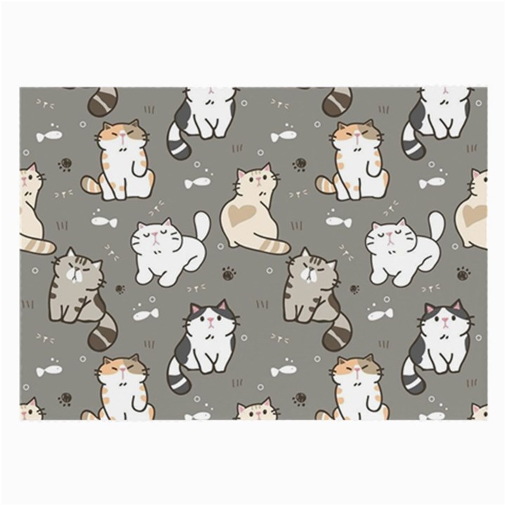 Cute Cat Pattern Cartoon Large Glasses Cloth (2 Sides)