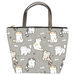 Cute Cat Pattern Cartoon Bucket Bag by Cowasu