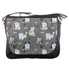 Cute Cat Pattern Cartoon Messenger Bag by Cowasu