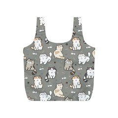 Cute Cat Pattern Cartoon Full Print Recycle Bag (s) by Cowasu