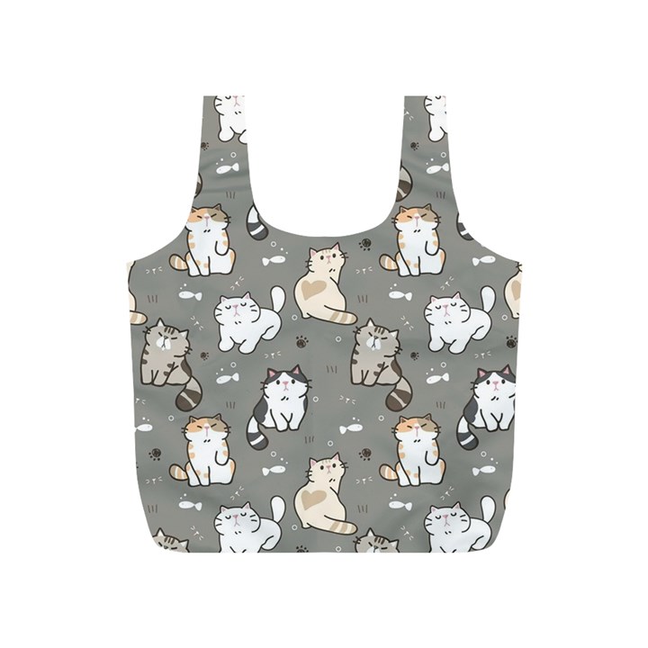 Cute Cat Pattern Cartoon Full Print Recycle Bag (S)