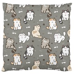 Cute Cat Pattern Cartoon Standard Premium Plush Fleece Cushion Case (two Sides) by Cowasu