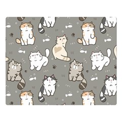 Cute Cat Pattern Cartoon Two Sides Premium Plush Fleece Blanket (large) by Cowasu