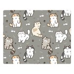 Cute Cat Pattern Cartoon Two Sides Premium Plush Fleece Blanket (Large) 80 x60  Blanket Front