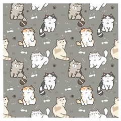 Cute Cat Pattern Cartoon Wooden Puzzle Square by Cowasu