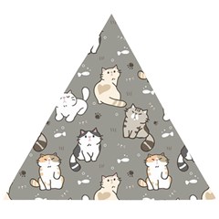 Cute Cat Pattern Cartoon Wooden Puzzle Triangle by Cowasu