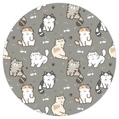 Cute Cat Pattern Cartoon Round Trivet by Cowasu