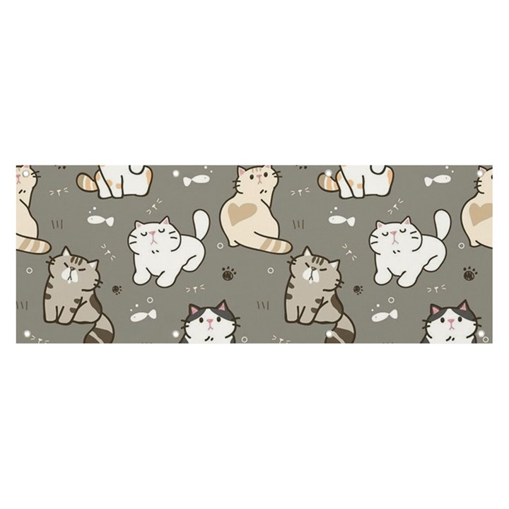 Cute Cat Pattern Cartoon Banner and Sign 8  x 3 